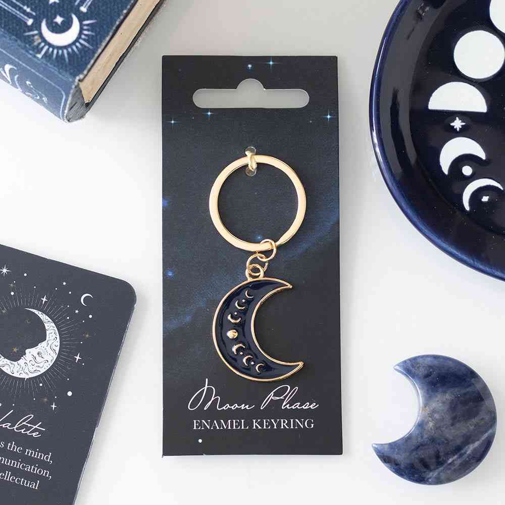 Something Different - Blue Moon Phase Crescent Moon Keychain - Blue